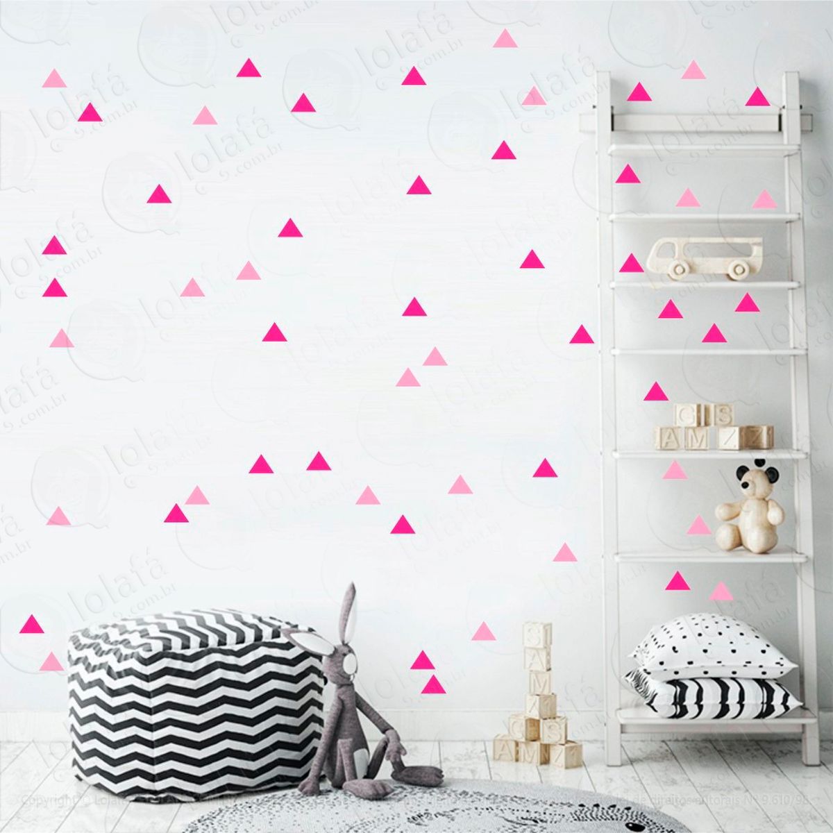 triângulos adesivos para quarto de bebê mod:422