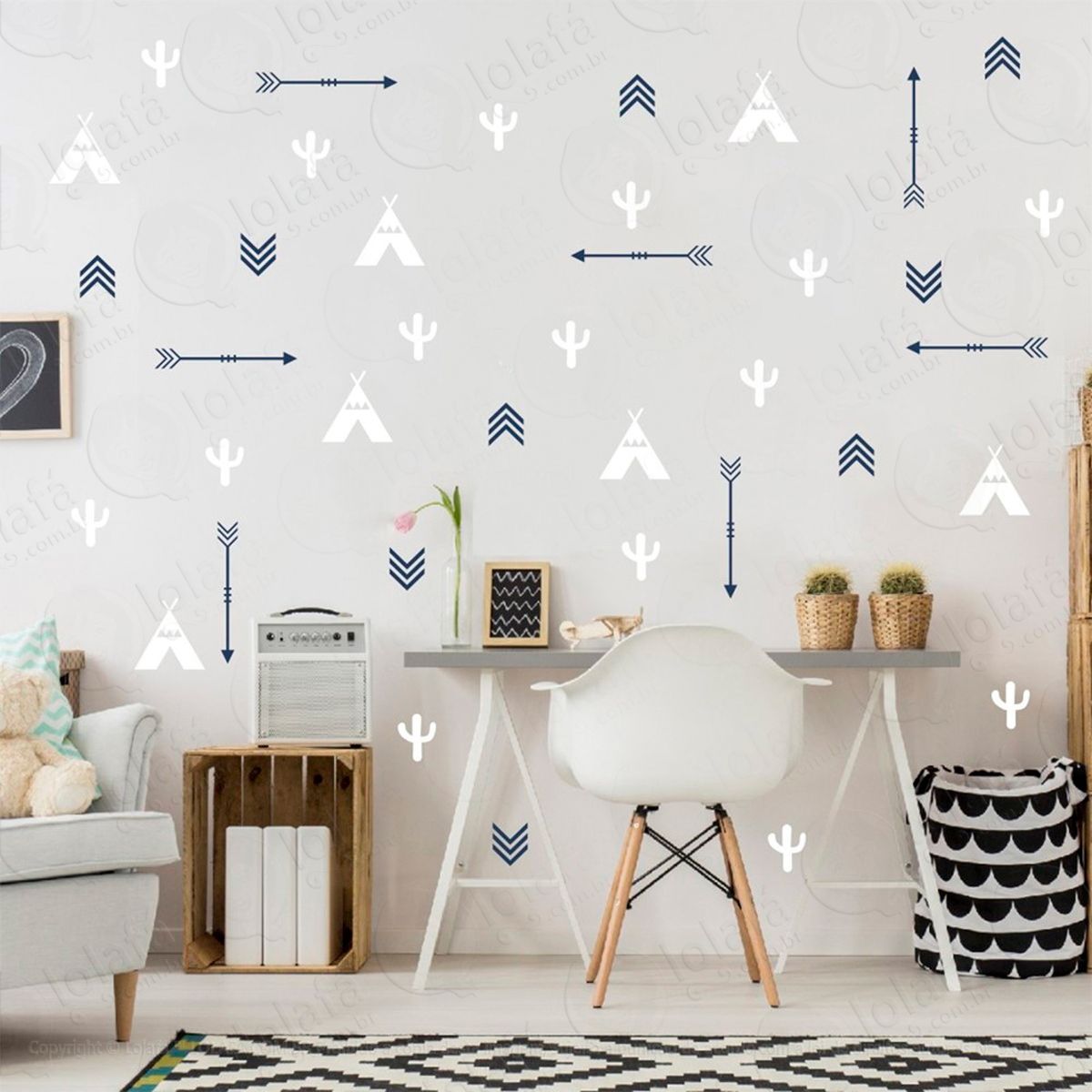 Índios adesivos para quarto de bebê mod:453