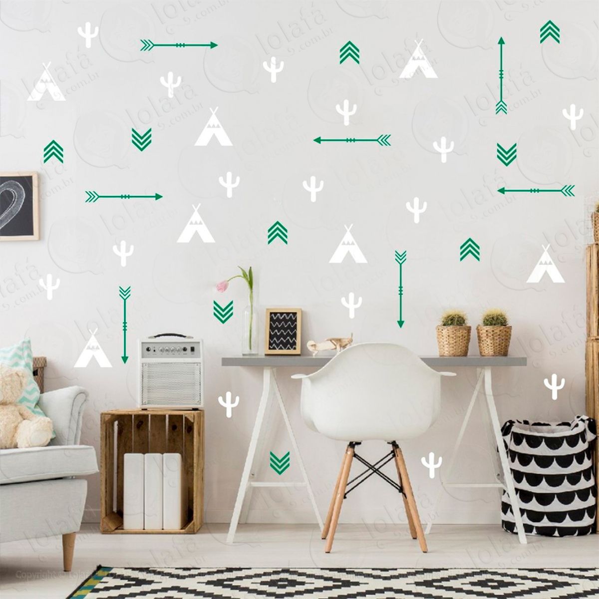 Índios adesivos para quarto de bebê mod:454