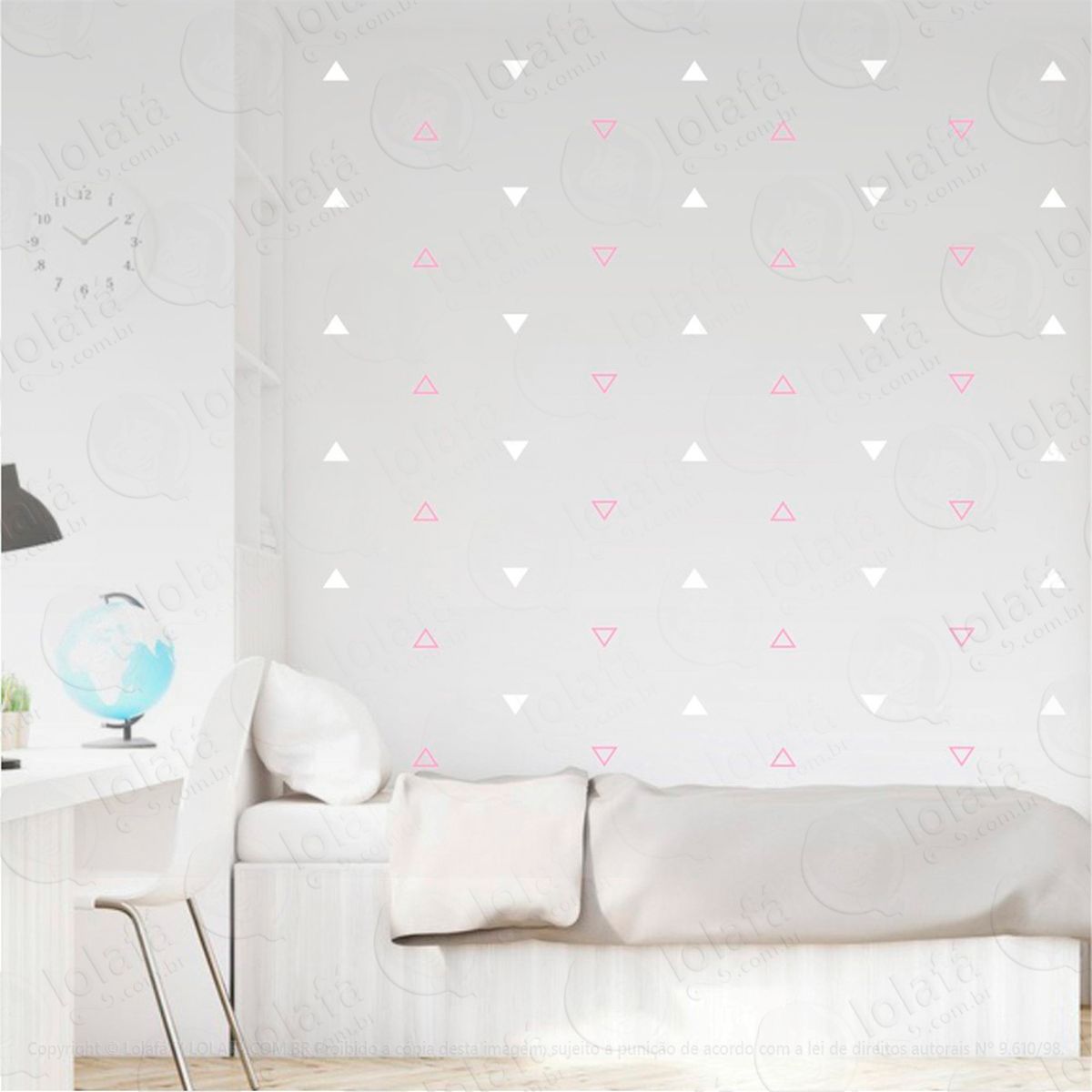 triângulos adesivos para quarto de bebê mod:456