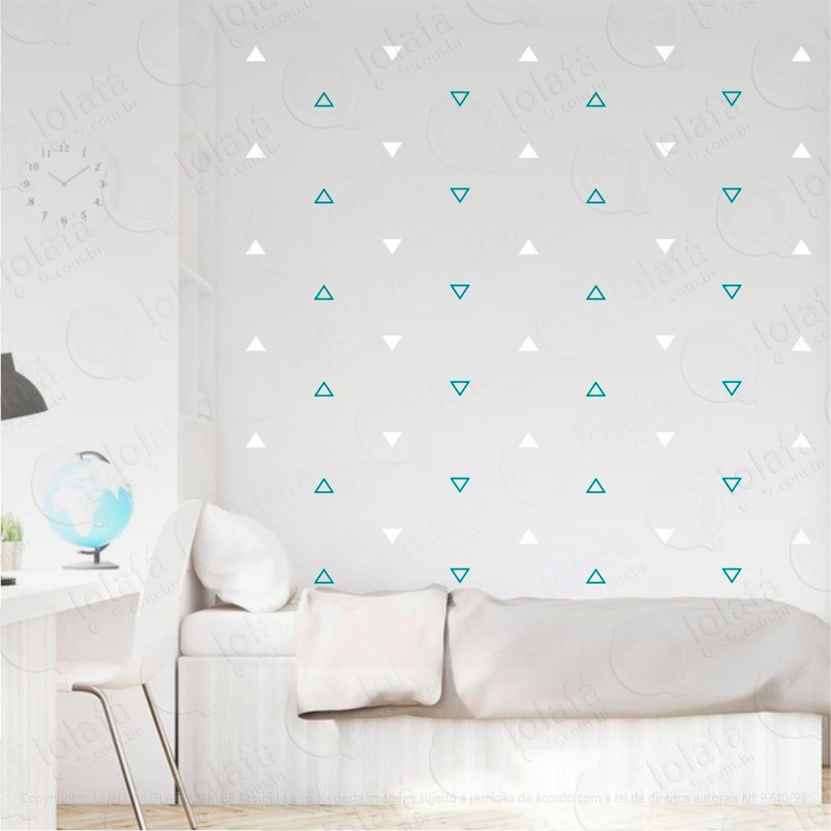 triângulos adesivos para quarto de bebê mod:461