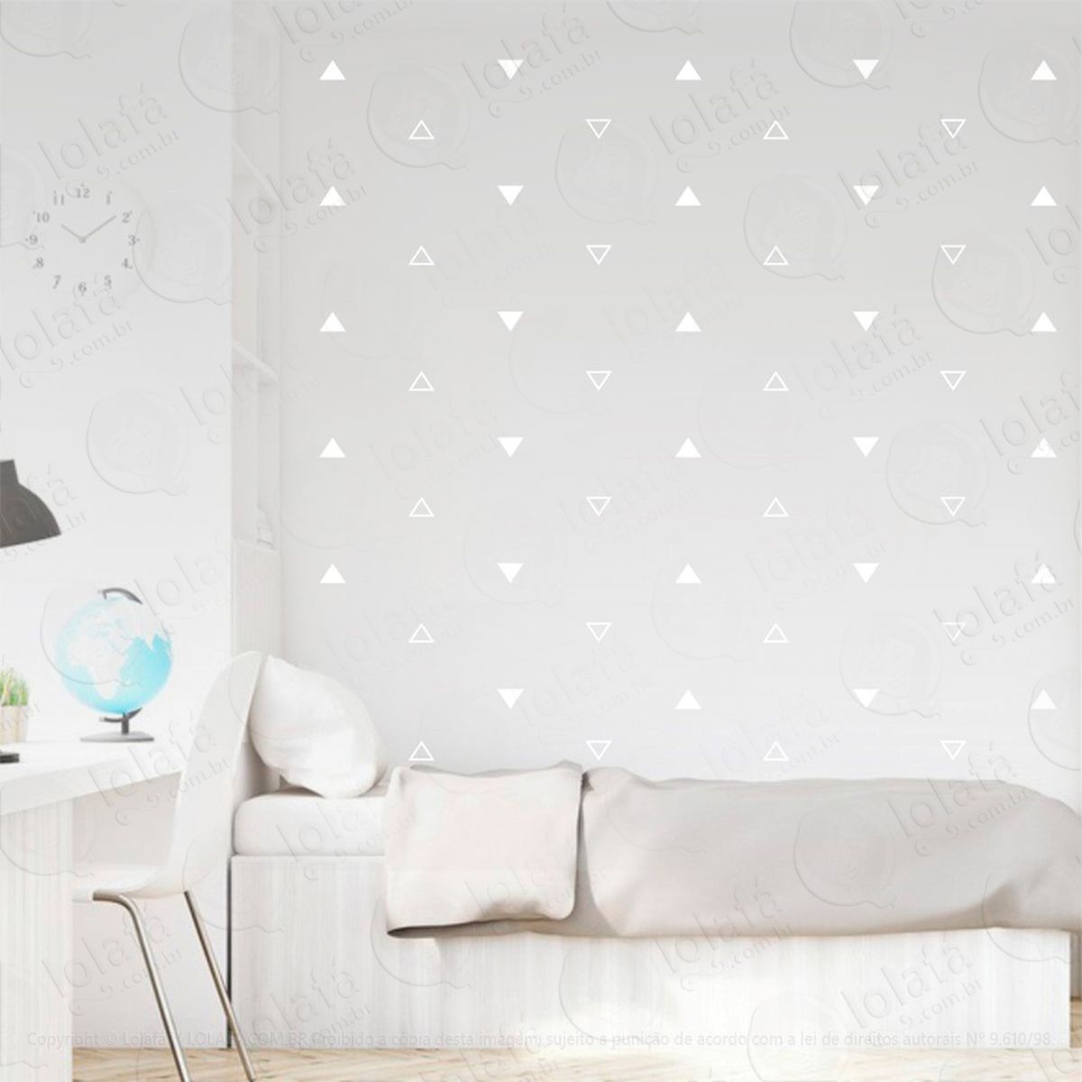 Adesivos Triângulos 432 Peças Adesivos para Quarto de Bebê Infantil - Mod:462