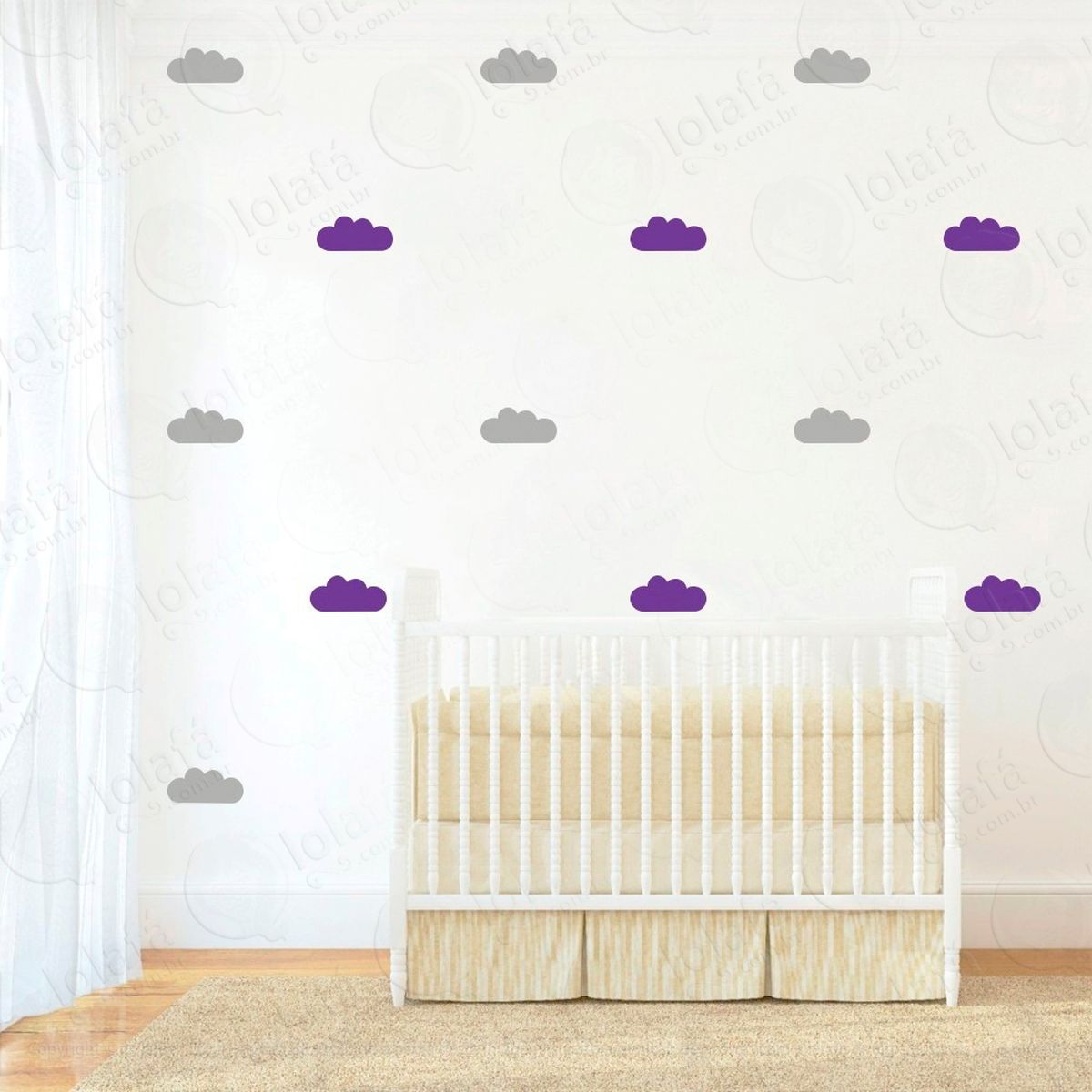 Adesivos Nuvens 40 Peças Adesivos para Quarto de Bebê Infantil - Mod:483