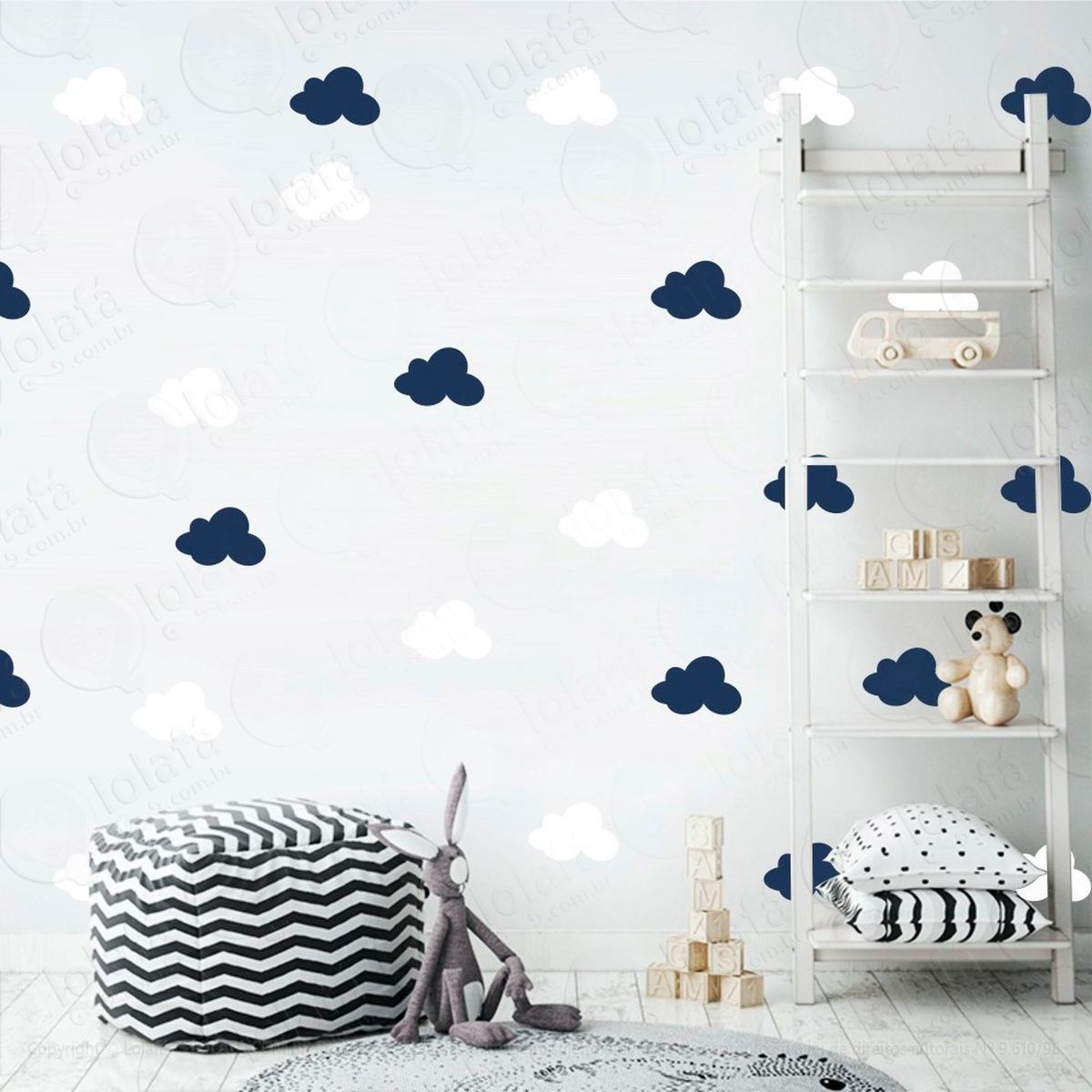 nuvens adesivos para quarto de bebê mod:497