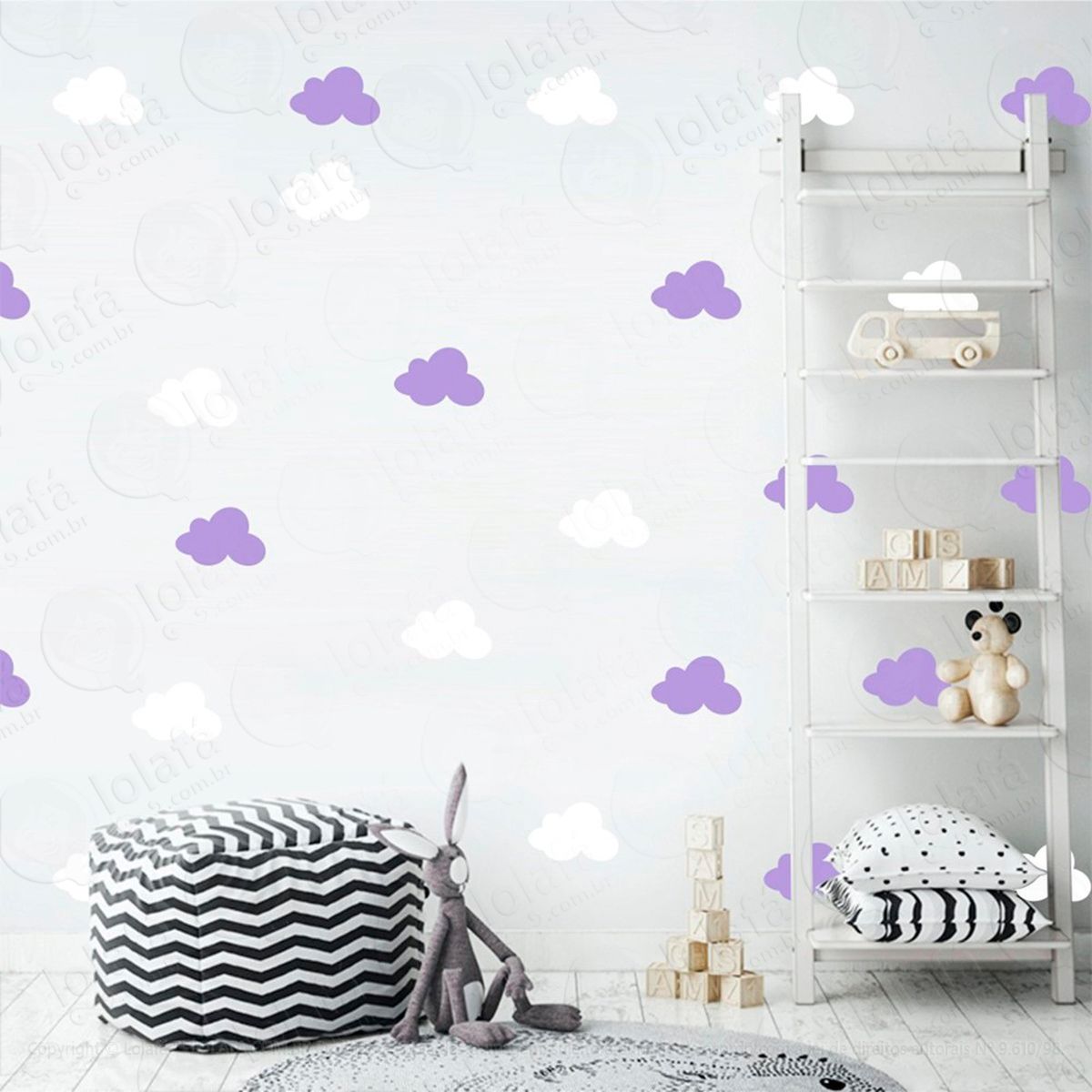 nuvens adesivos para quarto de bebê mod:501