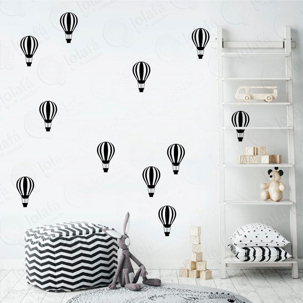 balões adesivos para quarto de bebê mod:670