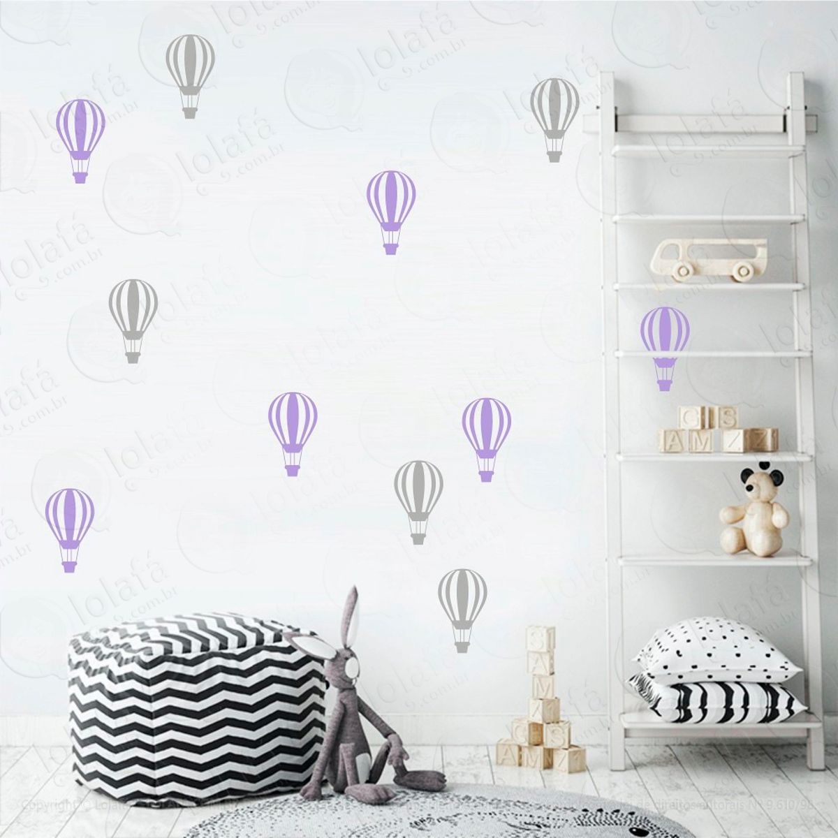 balões adesivos para quarto de bebê mod:671