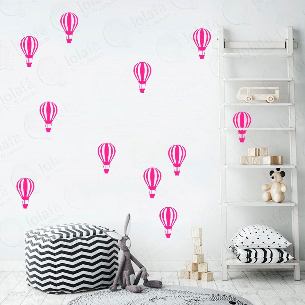 balões adesivos para quarto de bebê mod:673