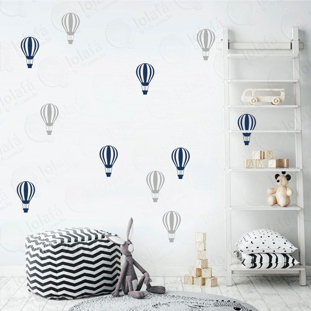 balões adesivos para quarto de bebê mod:677