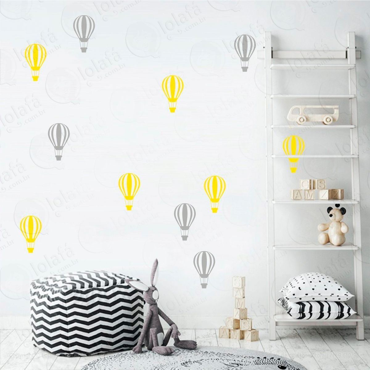 balões adesivos para quarto de bebê mod:681