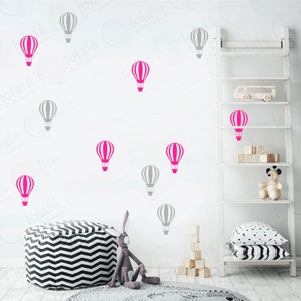 balões adesivos para quarto de bebê mod:684
