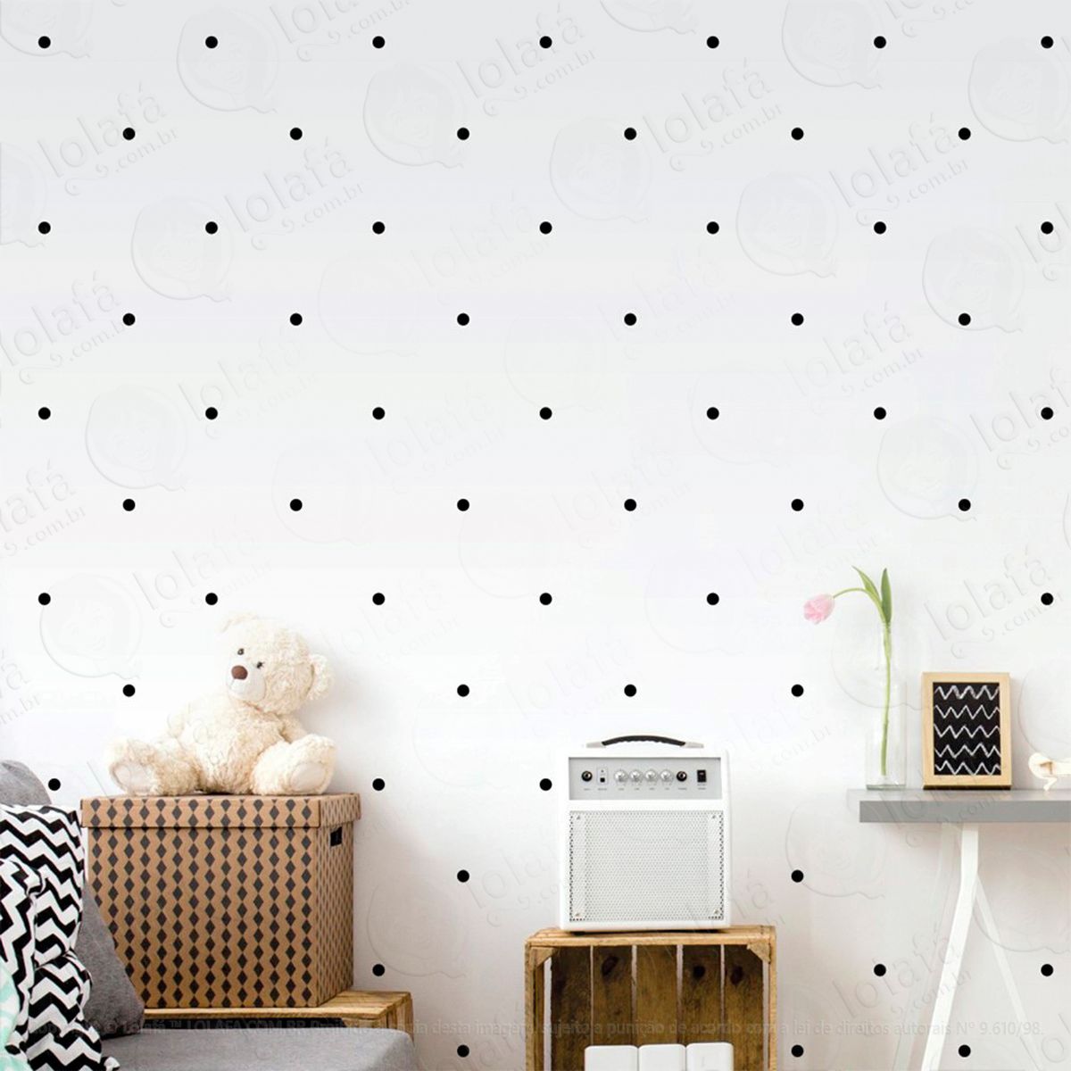bolinhas adesivos para quarto de bebê mod:729