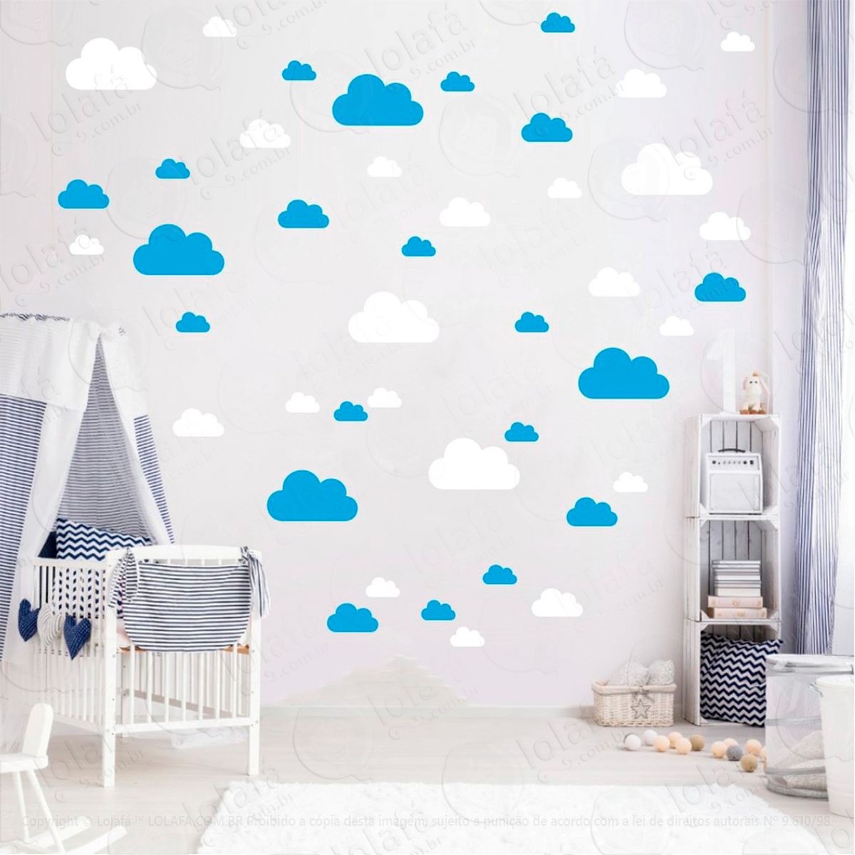 nuvens adesivos para quarto de bebê mod:765