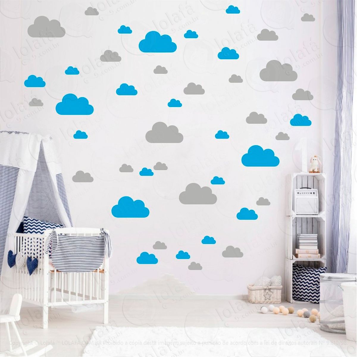nuvens adesivos para quarto de bebê mod:778