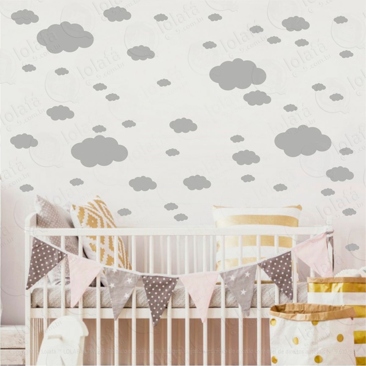 nuvens adesivos para quarto de bebê mod:815