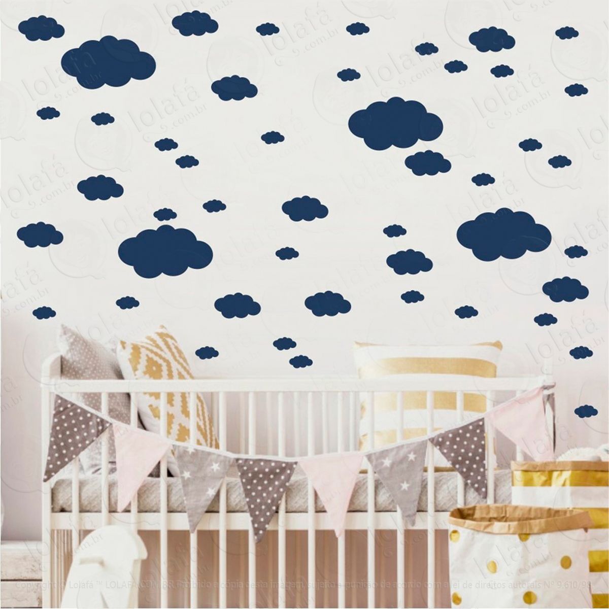 nuvens adesivos para quarto de bebê mod:816