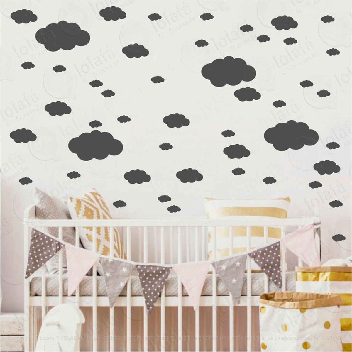 nuvens adesivos para quarto de bebê mod:817