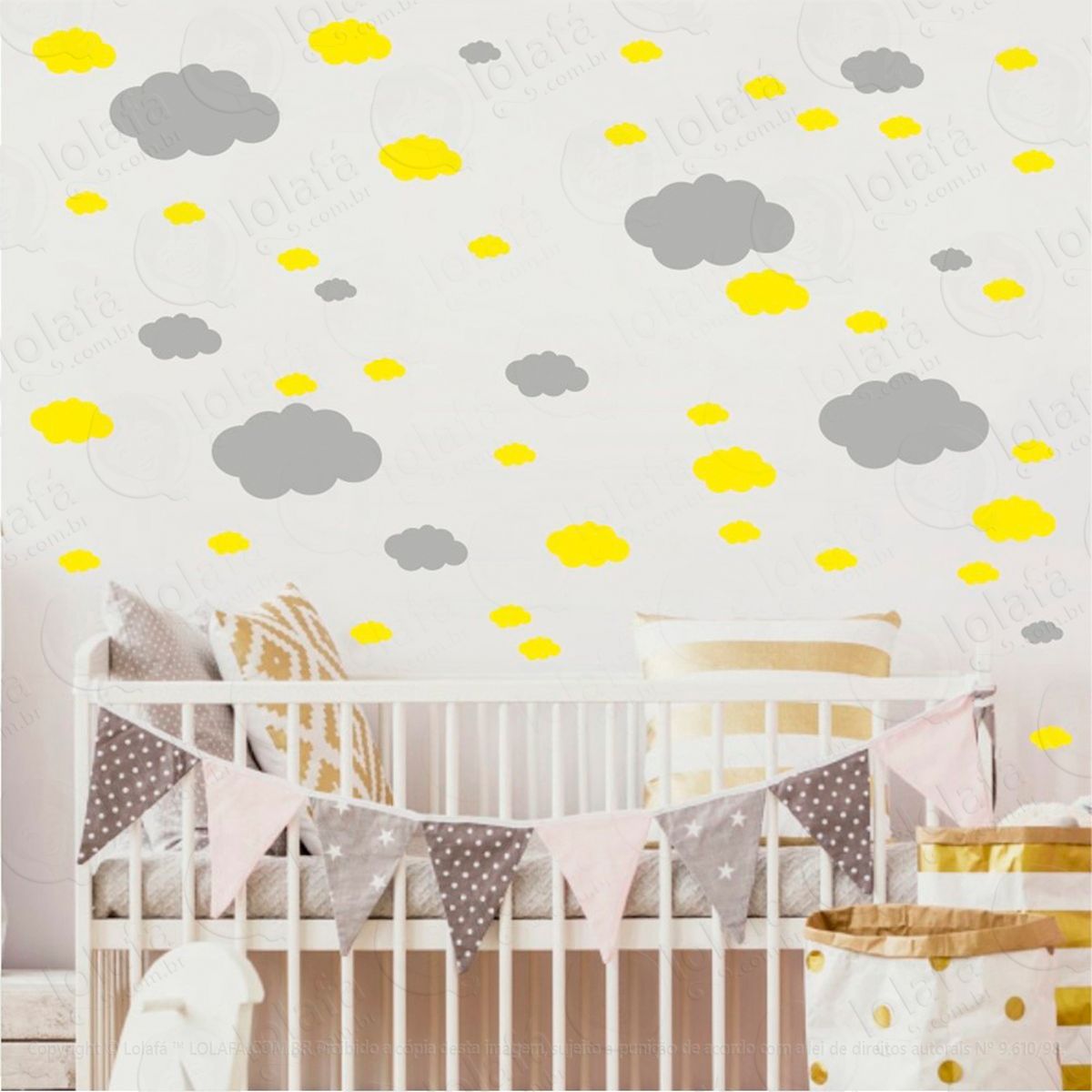 nuvens adesivos para quarto de bebê mod:819
