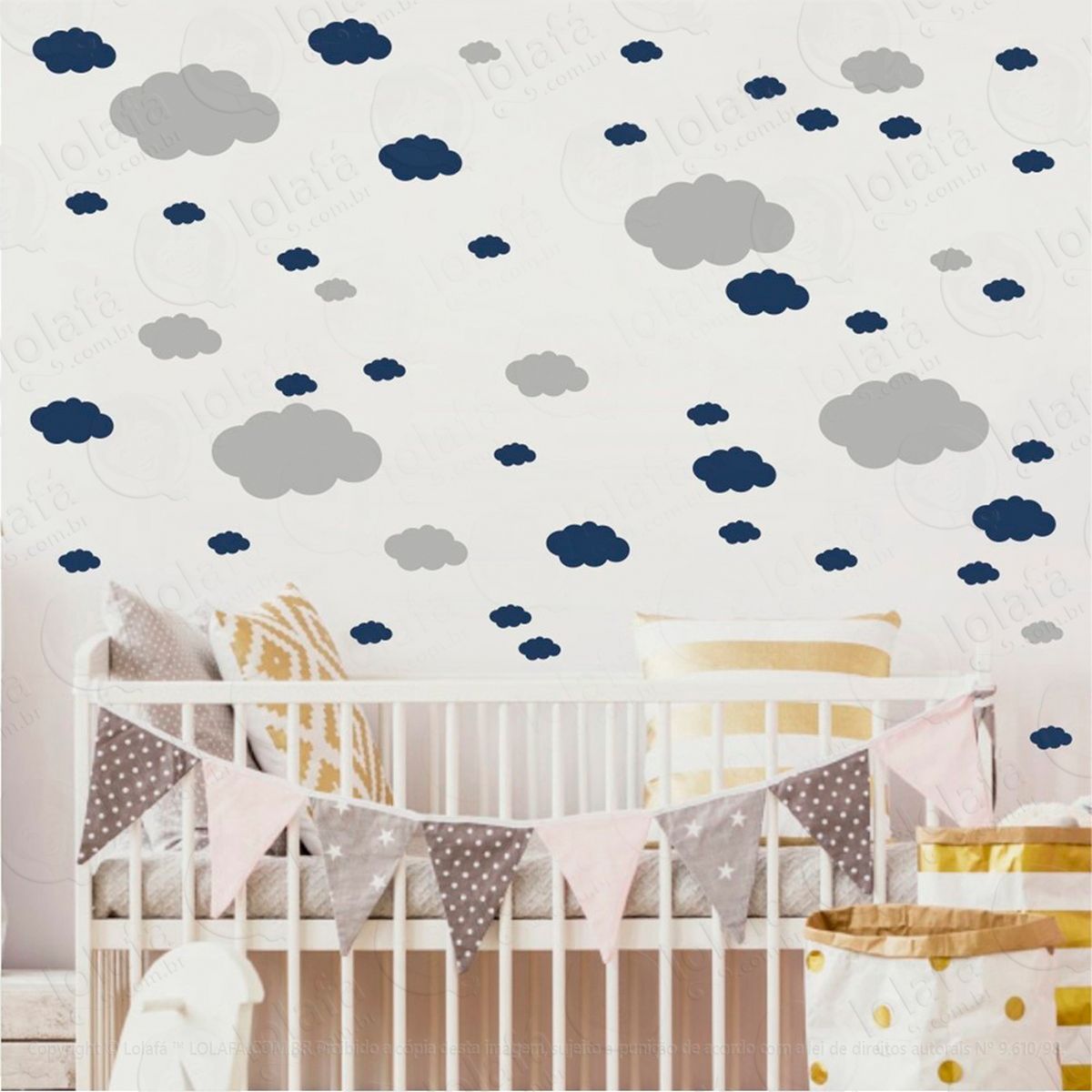 nuvens adesivos para quarto de bebê mod:820