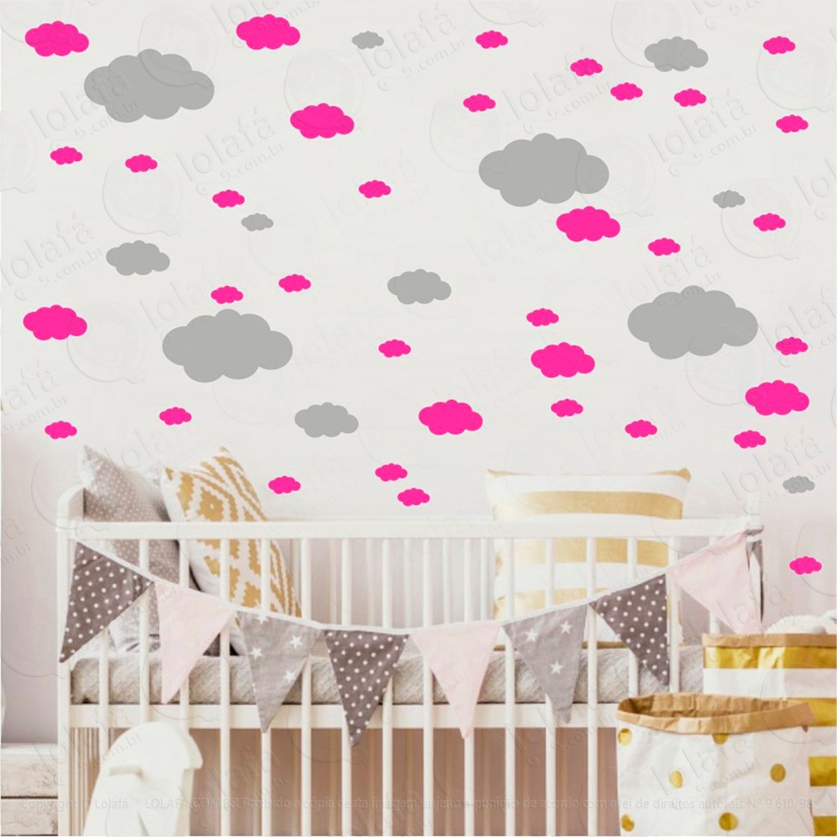 nuvens adesivos para quarto de bebê mod:821