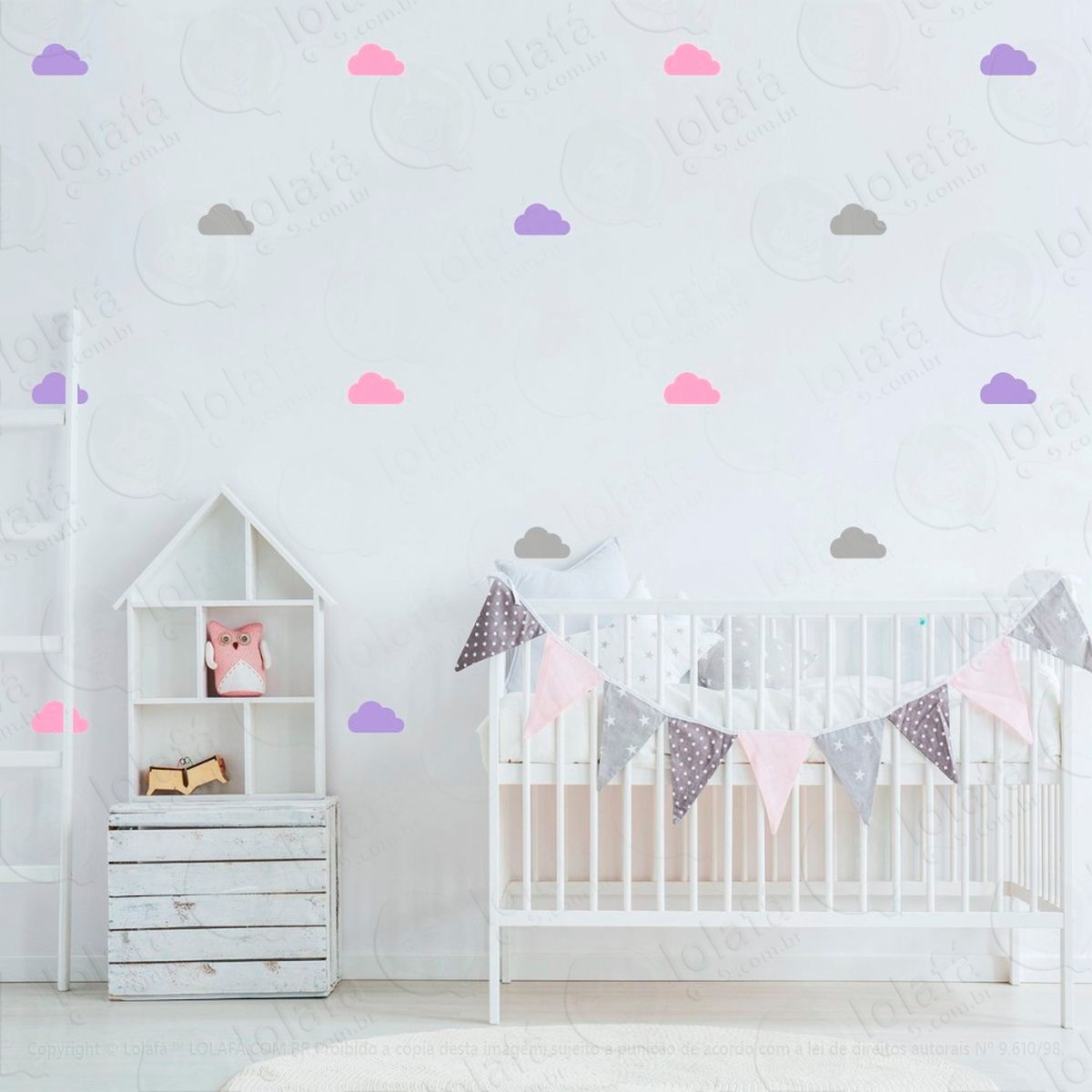 nuvens adesivos para quarto de bebê mod:857