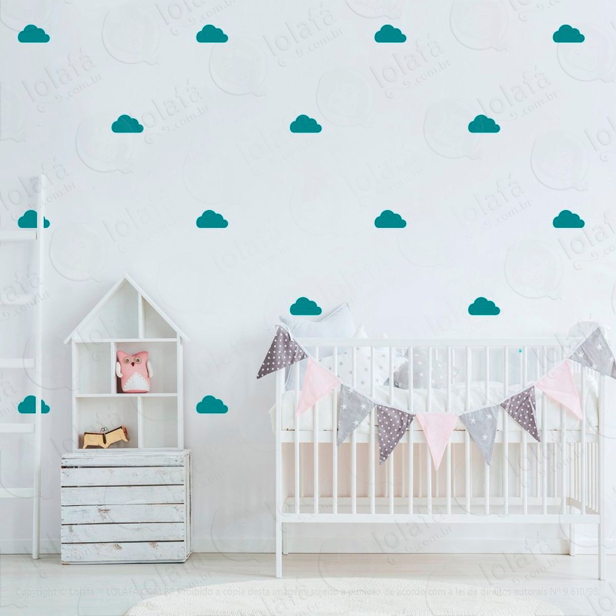 nuvens adesivos para quarto de bebê mod:858