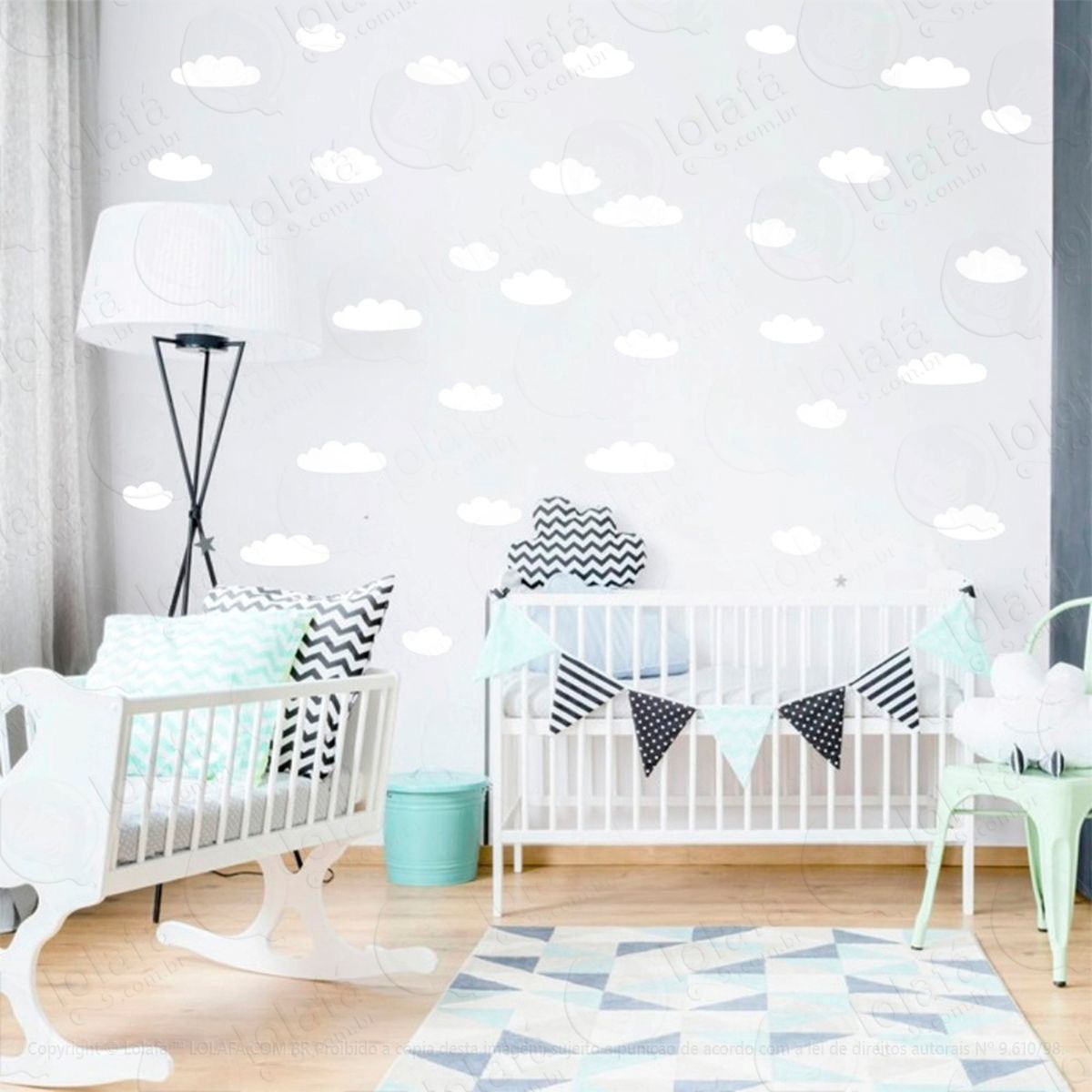 nuvens adesivos para quarto de bebê mod:876