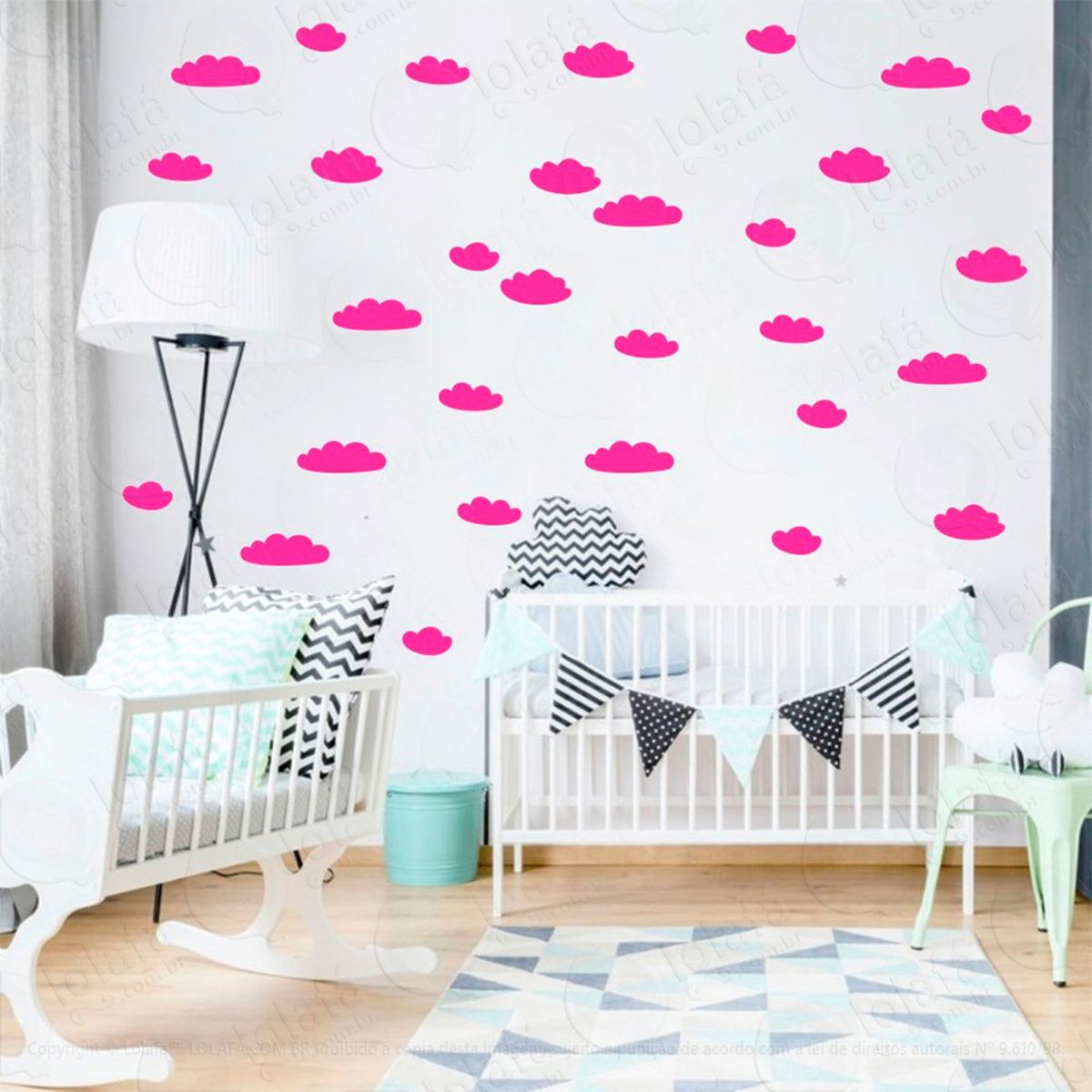 nuvens adesivos para quarto de bebê mod:877
