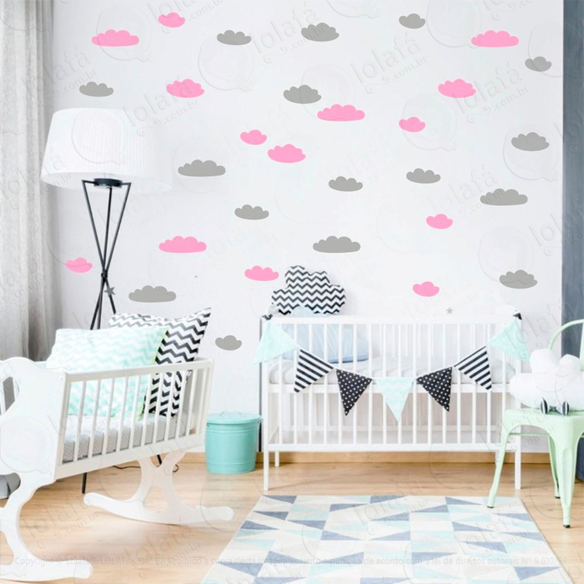 nuvens adesivos para quarto de bebê mod:878