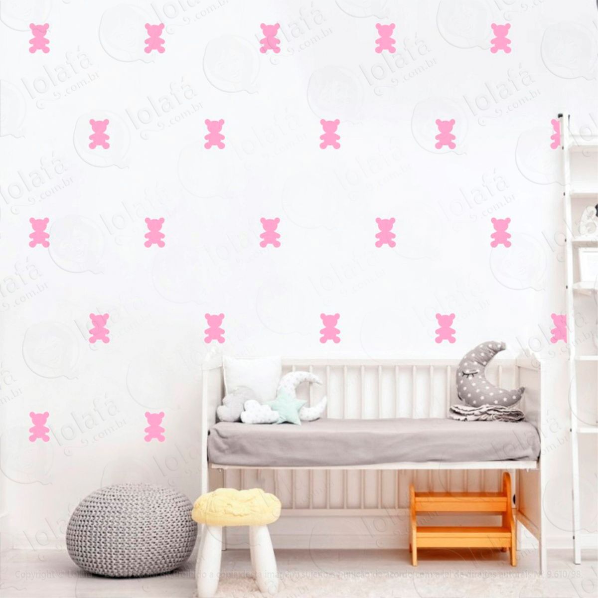 ursinhos adesivos para quarto de bebê mod:898