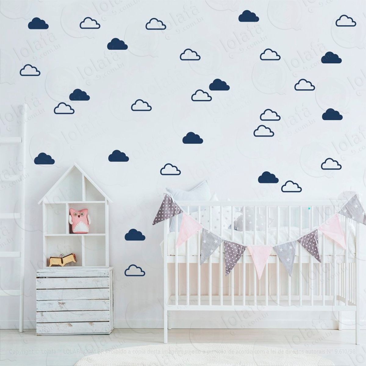 nuvens adesivos para quarto de bebê mod:927
