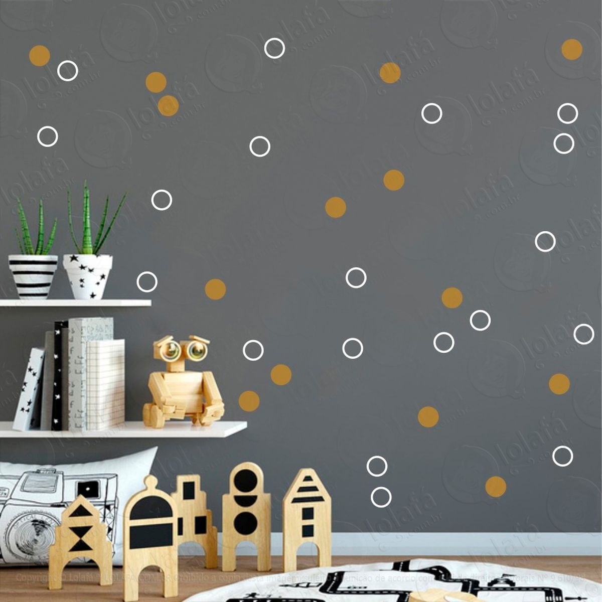 bolinhas adesivos para quarto de bebê mod:993
