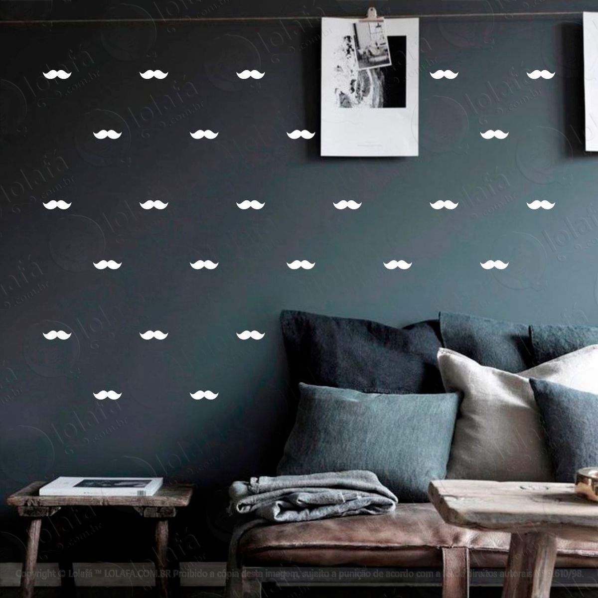 bigodes adesivos para quarto de bebê mod:1000