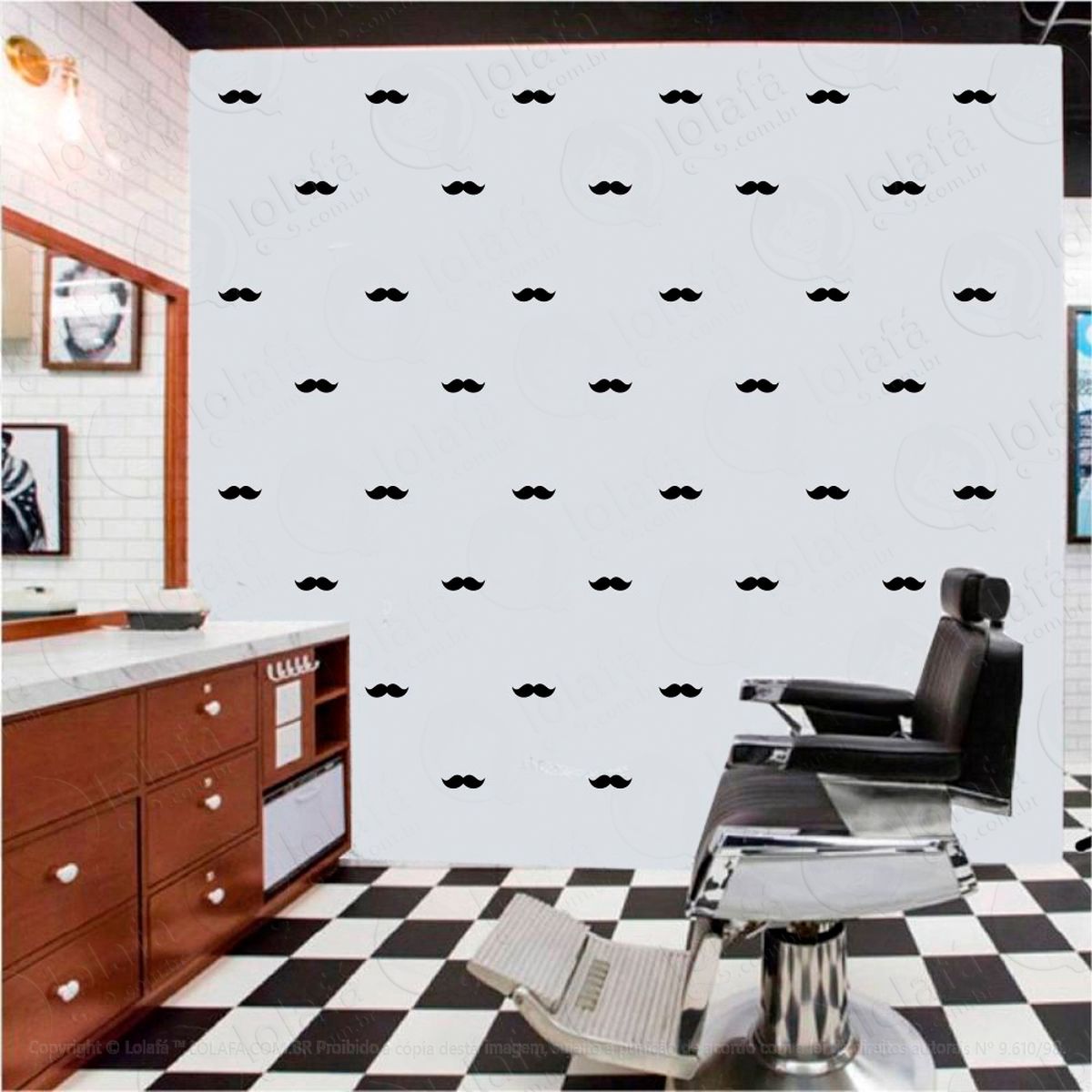 bigodes adesivos para quarto de bebê mod:1008