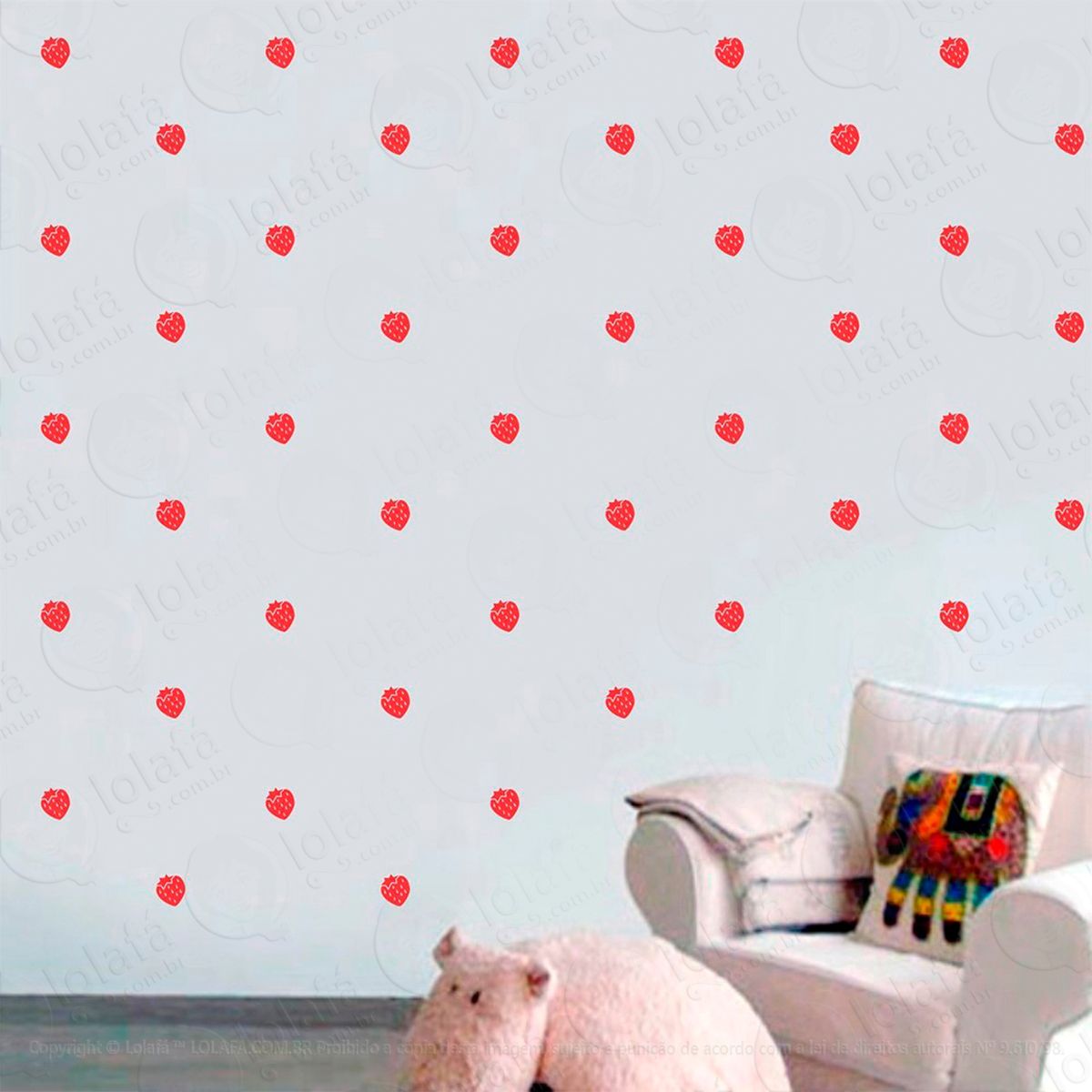 morangos adesivos para quarto de bebê mod:1010