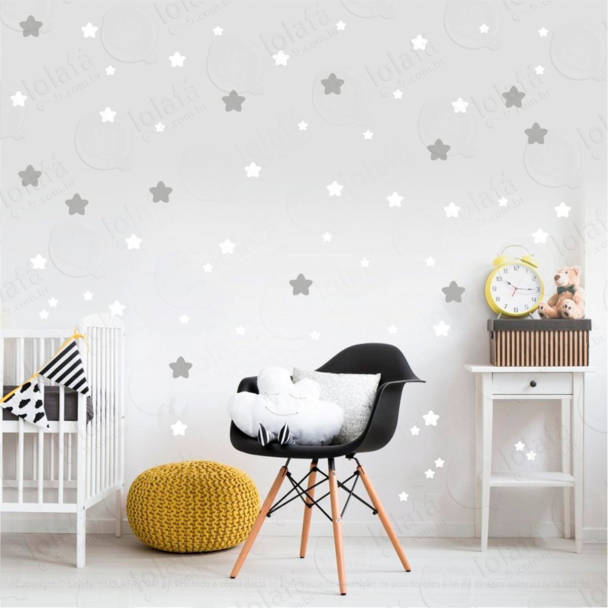 adesivos estrelas 118 peças adesivos para quarto de bebê infantil mod:1021