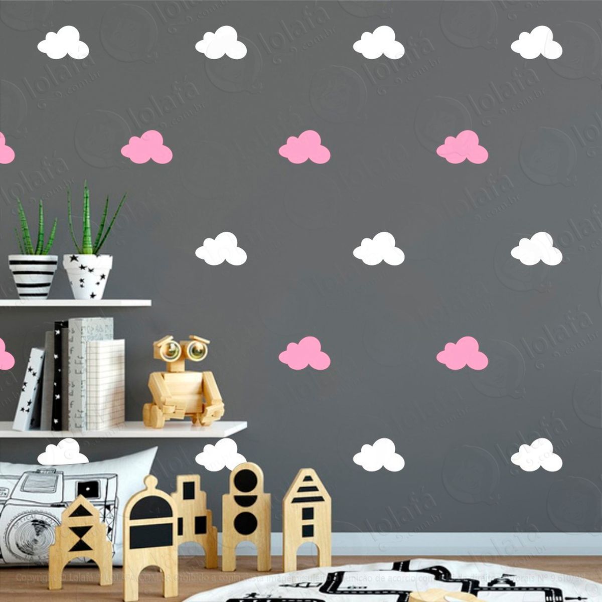 nuvens adesivos para quarto de bebê mod:1023