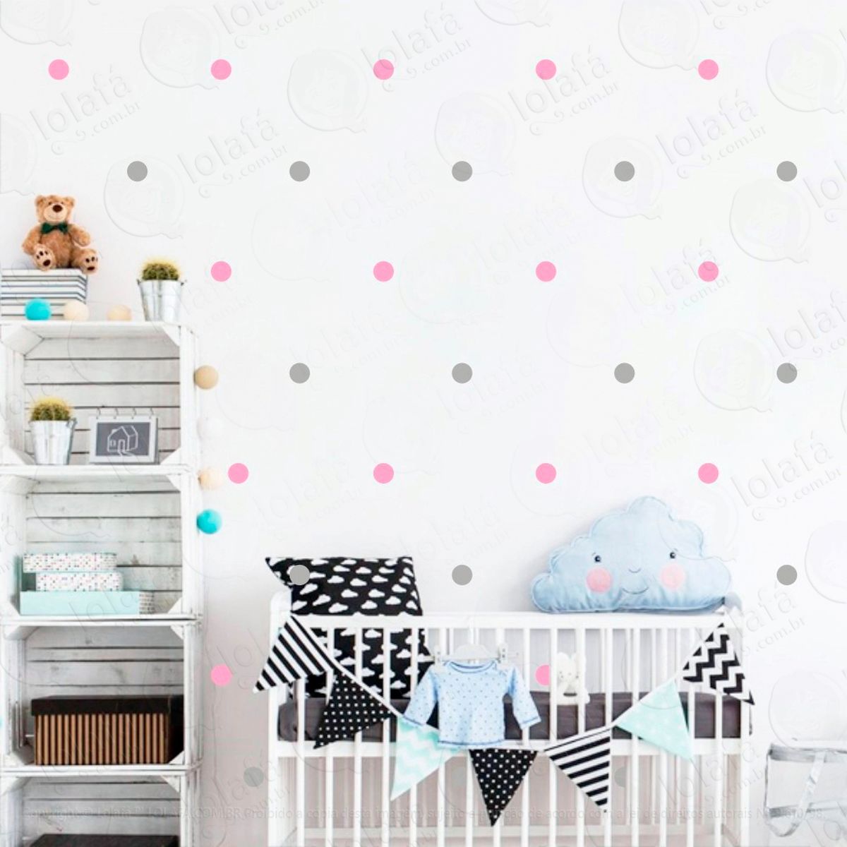 bolinhas adesivos para quarto de bebê mod:1030