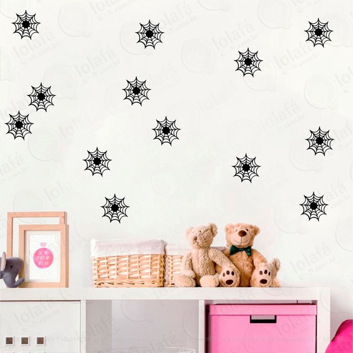 teias adesivos para quarto de bebê mod:1032