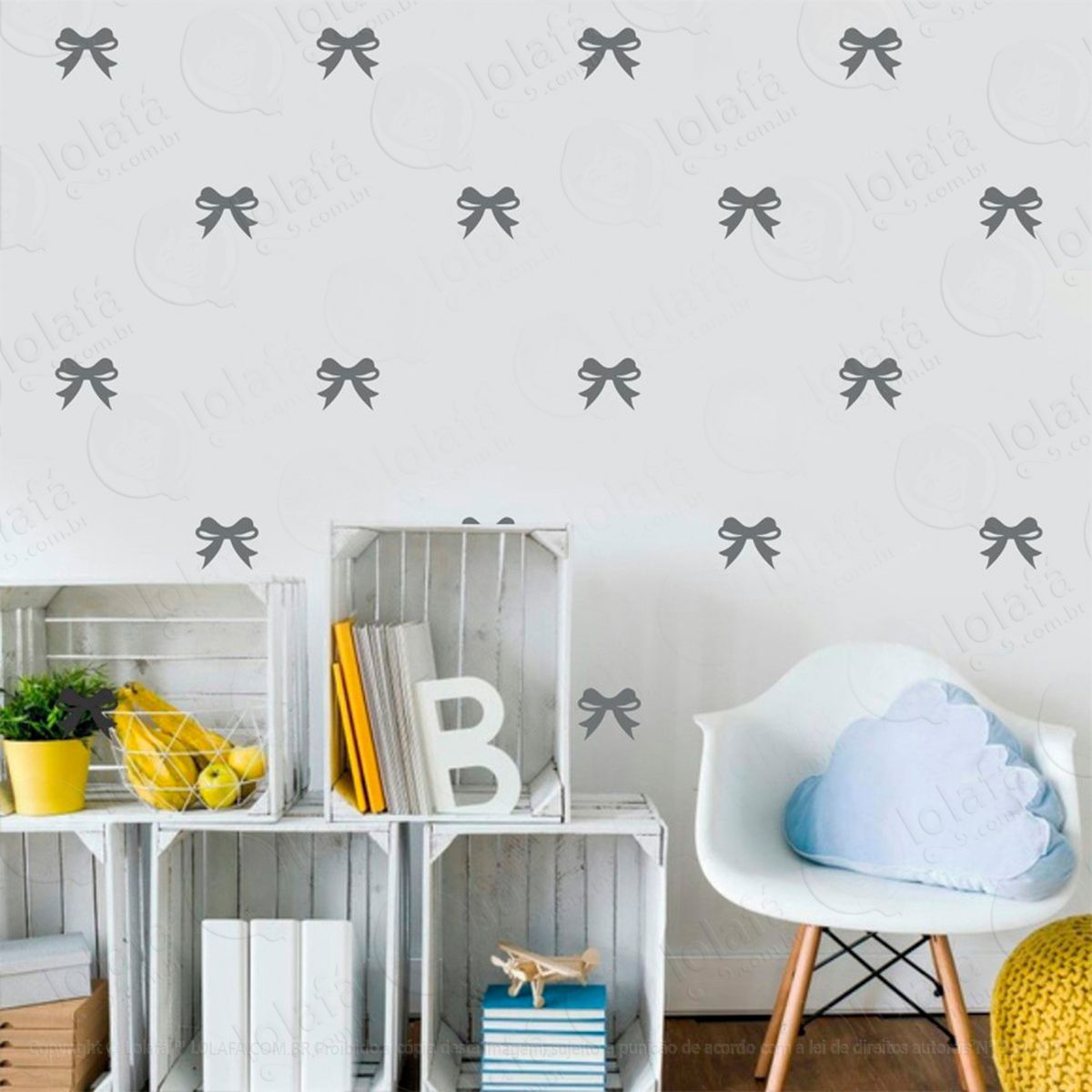 lacinhos adesivos para quarto de bebê mod:1034