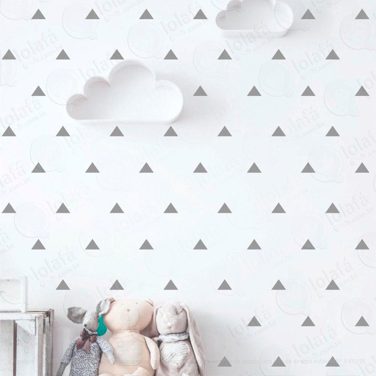 triângulos adesivos para quarto de bebê mod:1036