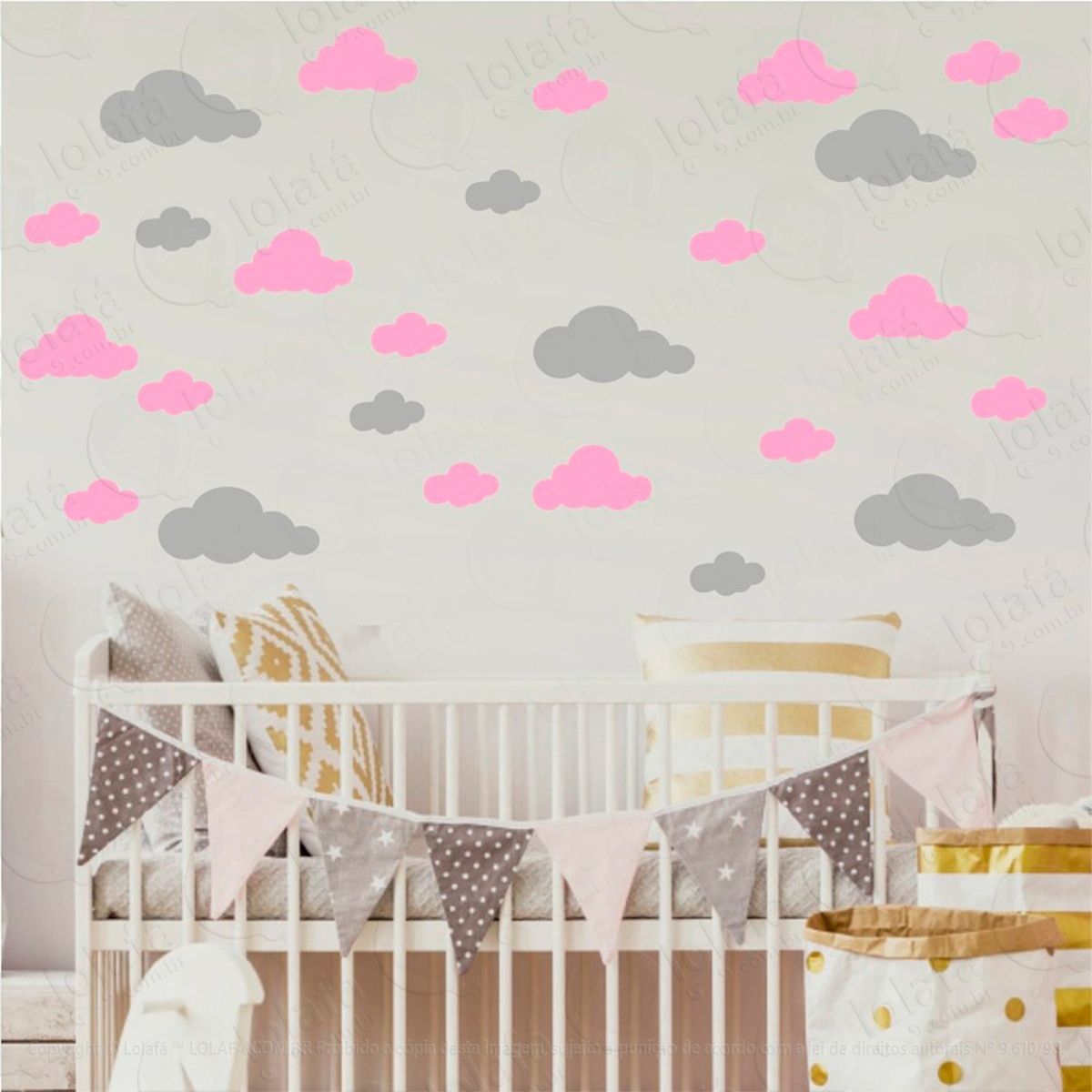 nuvens adesivos para quarto de bebê mod:1041