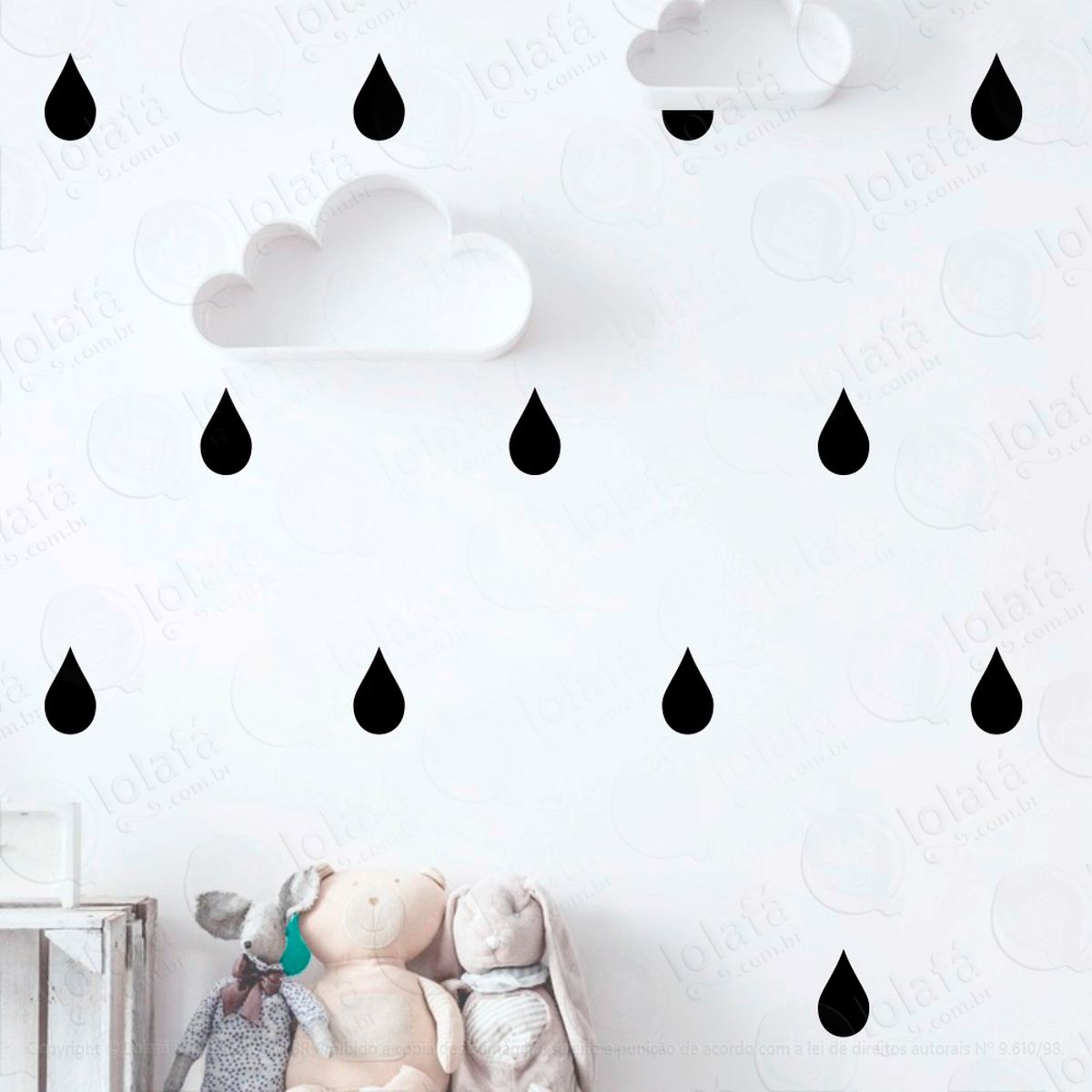 gotas adesivos para quarto de bebê mod:1044