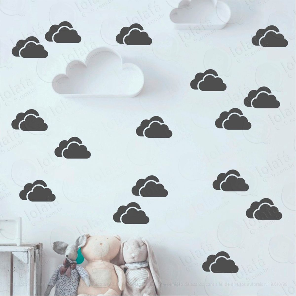 nuvens adesivos para quarto de bebê mod:1047
