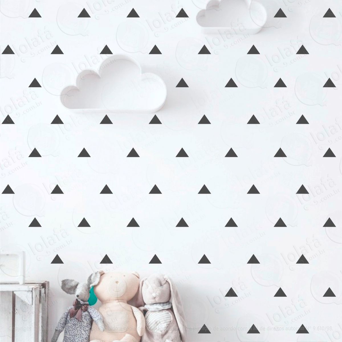 triângulos adesivos para quarto de bebê mod:1048