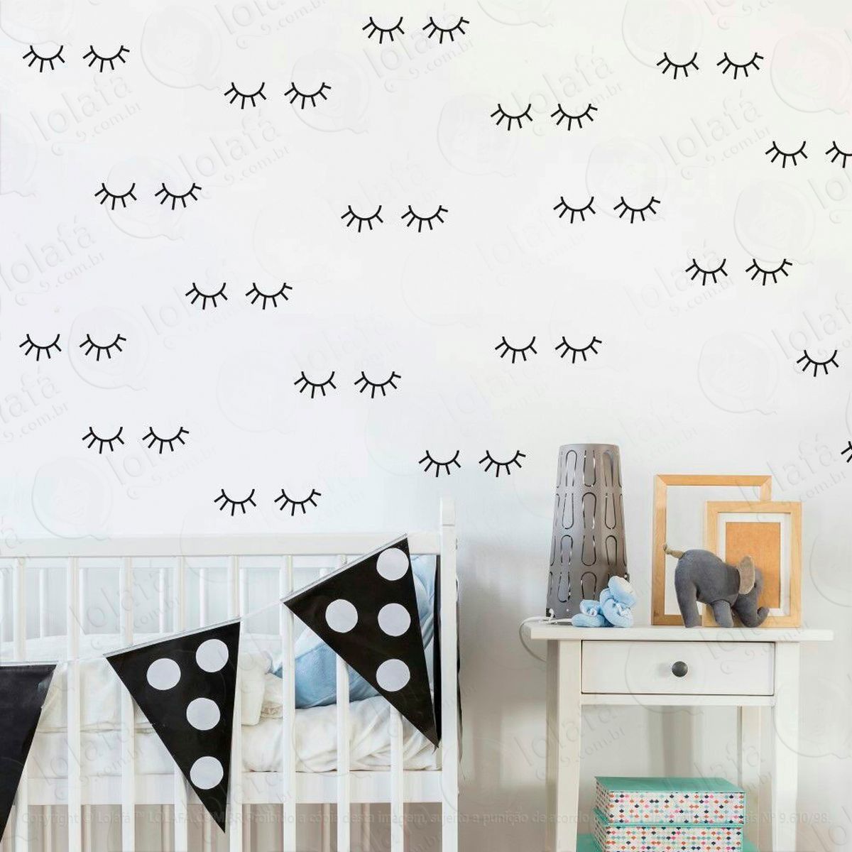 cílios adesivos para quarto de bebê mod:1052