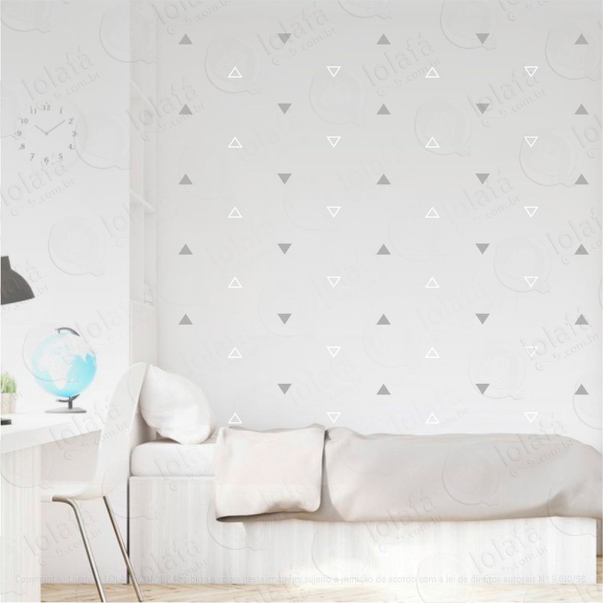 triângulos adesivos para quarto de bebê mod:1053