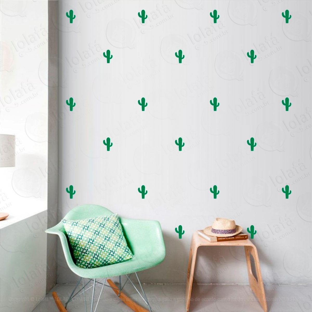 cactos adesivos para quarto de bebê mod:1055