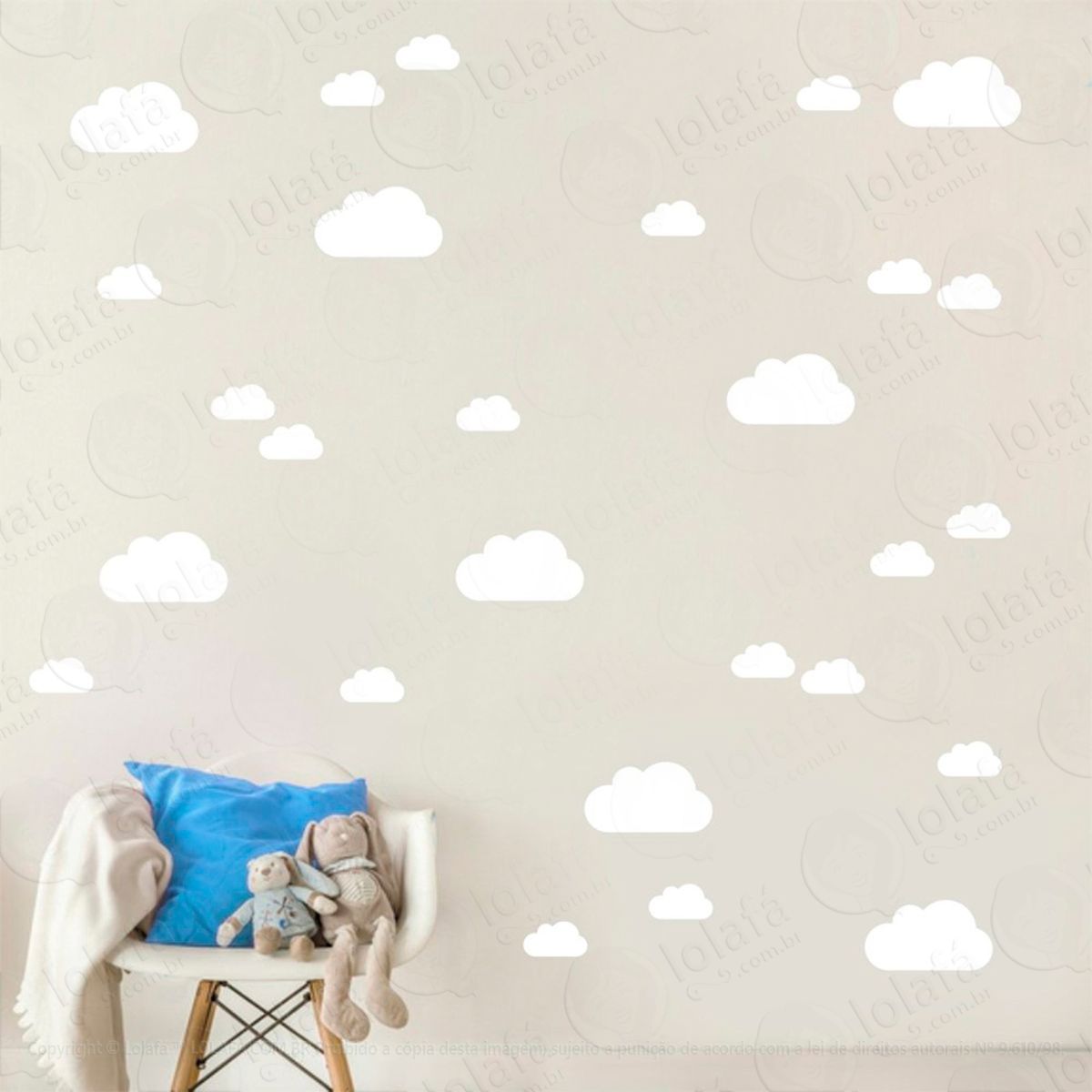 nuvens adesivos para quarto de bebê mod:1063