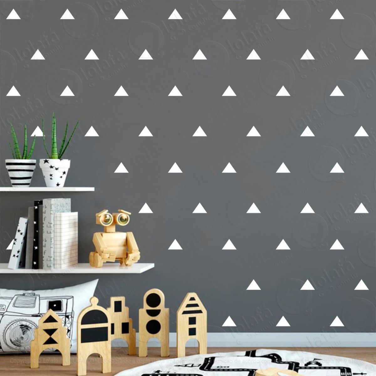 triângulos adesivos para quarto de bebê mod:1064